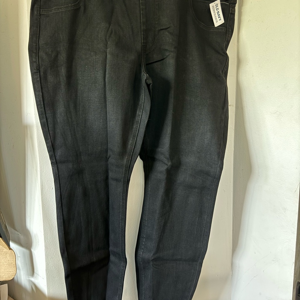 Old Navy Black Adjustable Waist Straight Women's Stretchy Pants